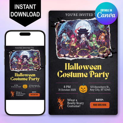 Kpop Demon Hunters Halloween Costume Party Invitation - CreativeRino