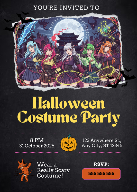 Kpop Demon Hunters Halloween Costume Party Invitation - CreativeRino