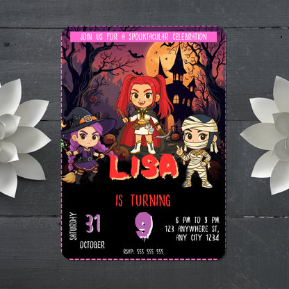 Kpop Demon Hunters Halloween Spooktacular Birthday Party Invitation - CreativeRino