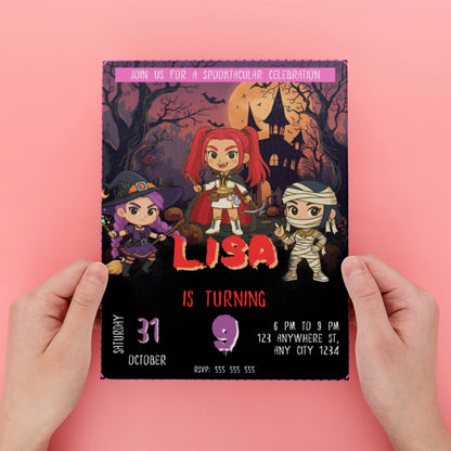 Kpop Demon Hunters Halloween Spooktacular Birthday Party Invitation - CreativeRino