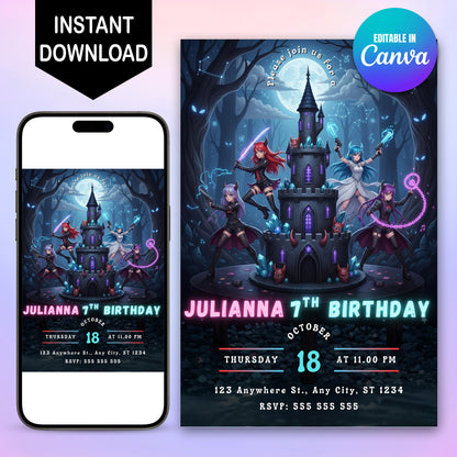 Kpop Demon Hunters Birthday Invite Template - CreativeRino