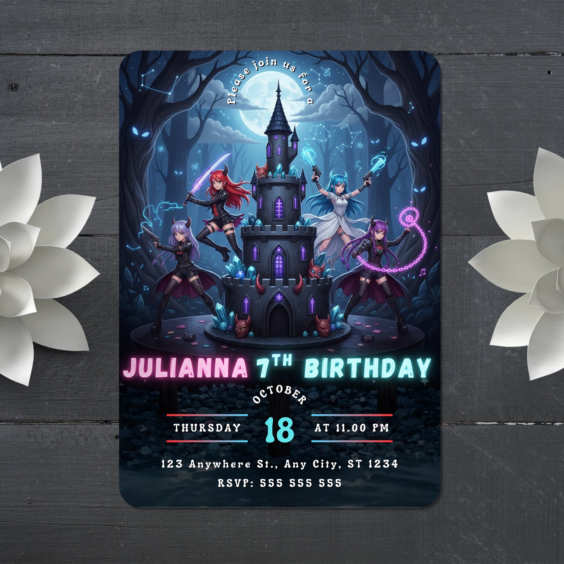 Kpop Demon Hunters Birthday Invite Template - CreativeRino
