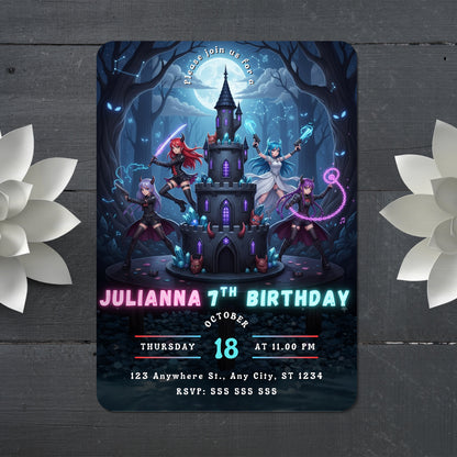 Kpop Demon Hunters Birthday Invite Template - CreativeRino