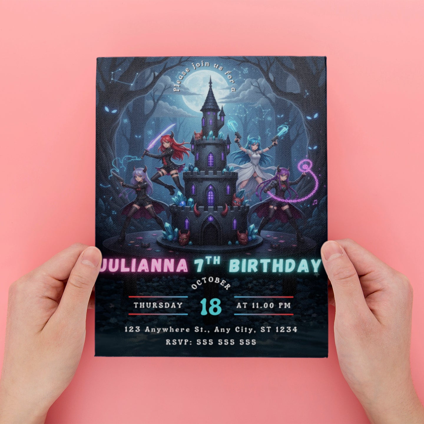 Kpop Demon Hunters Birthday Invite Template - CreativeRino