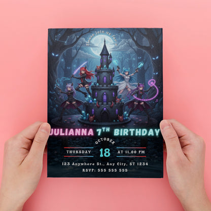 Kpop Demon Hunters Birthday Invite Template - CreativeRino