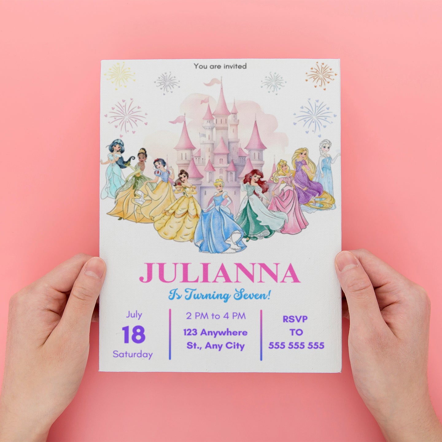 Disney Princess Birthday Invitation - CreativeRino