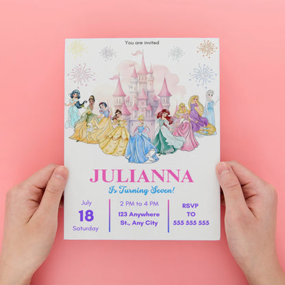 Disney Princess Birthday Invitation - CreativeRino