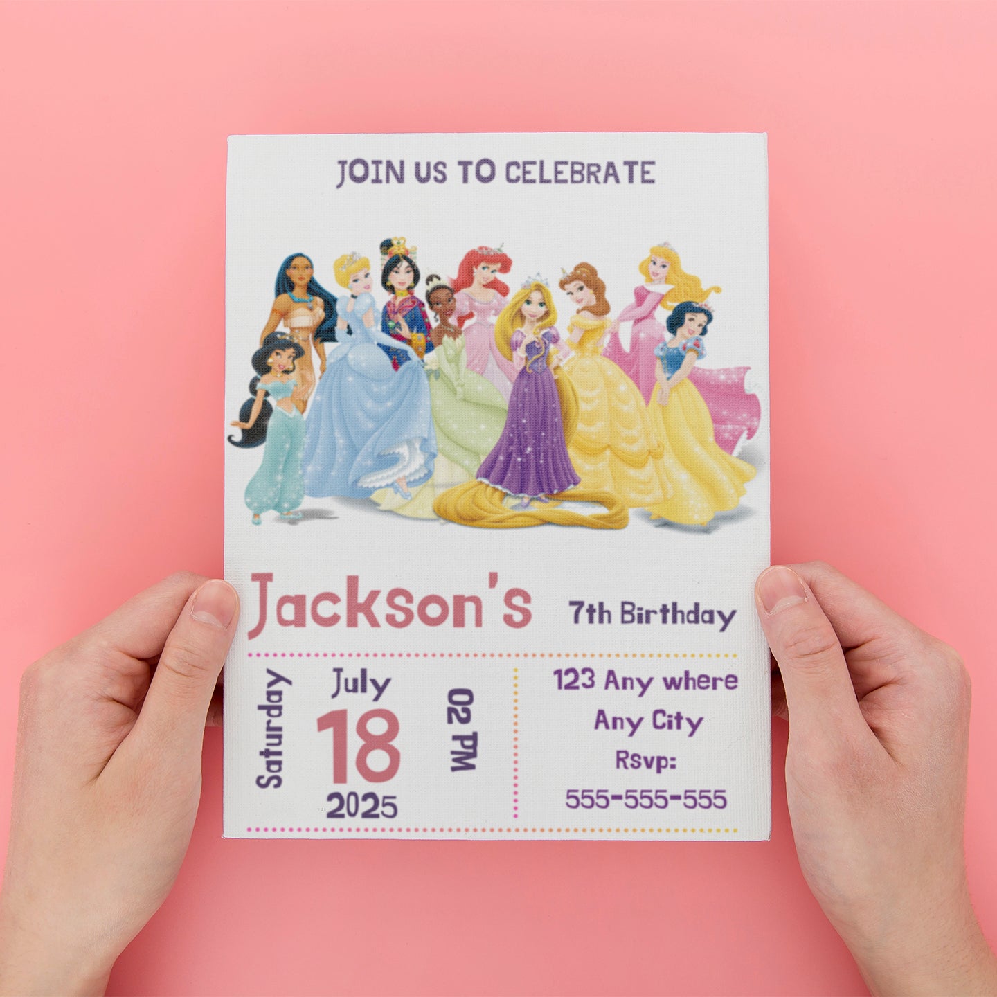 Disney Princess Birthday Party Invitation - CreativeRino