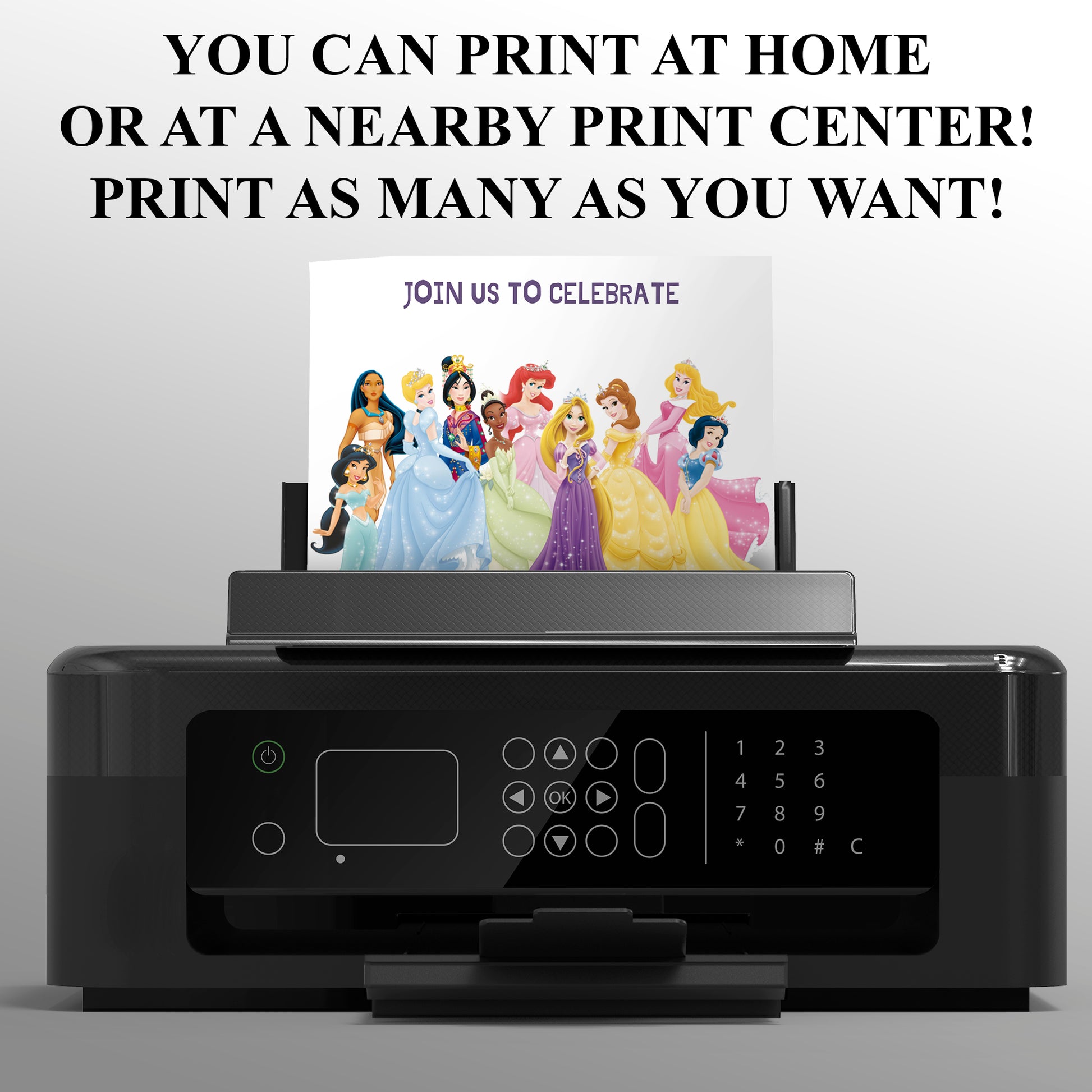 Disney Princess Birthday Party Invitation - CreativeRino