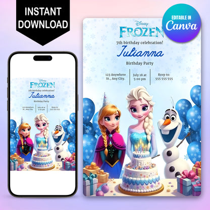 Disney Frozen Birthday invitation - CreativeRino