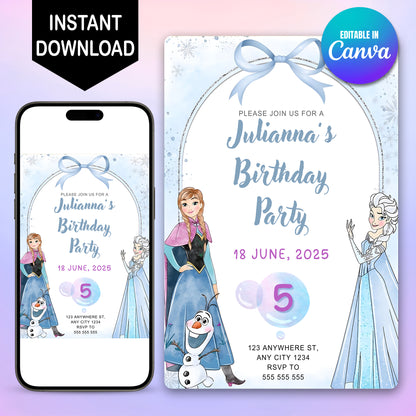 Disney Frozen Birthday Party Invitation - CreativeRino