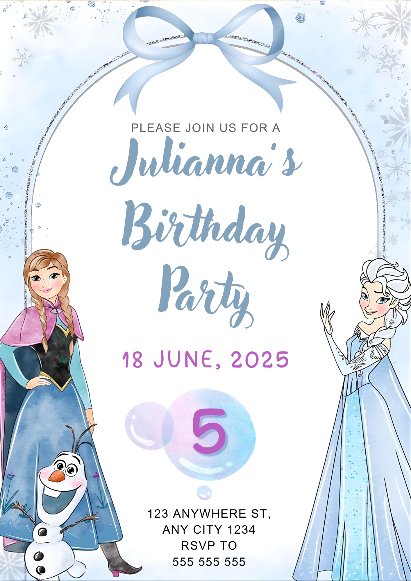 Disney Frozen Birthday Party Invitation - CreativeRino