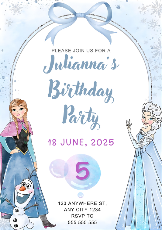 Disney Frozen Birthday Party Invitation - CreativeRino