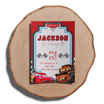 Lightning McQueen Birthday Invitation Template - CreativeRino