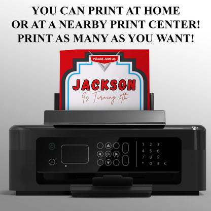 Lightning McQueen Birthday Invitation Template - CreativeRino