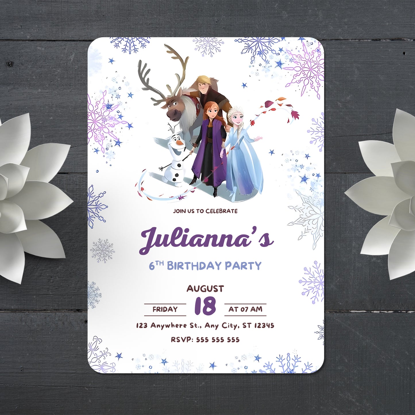 Editable Frozen Birthday Invitation - CreativeRino