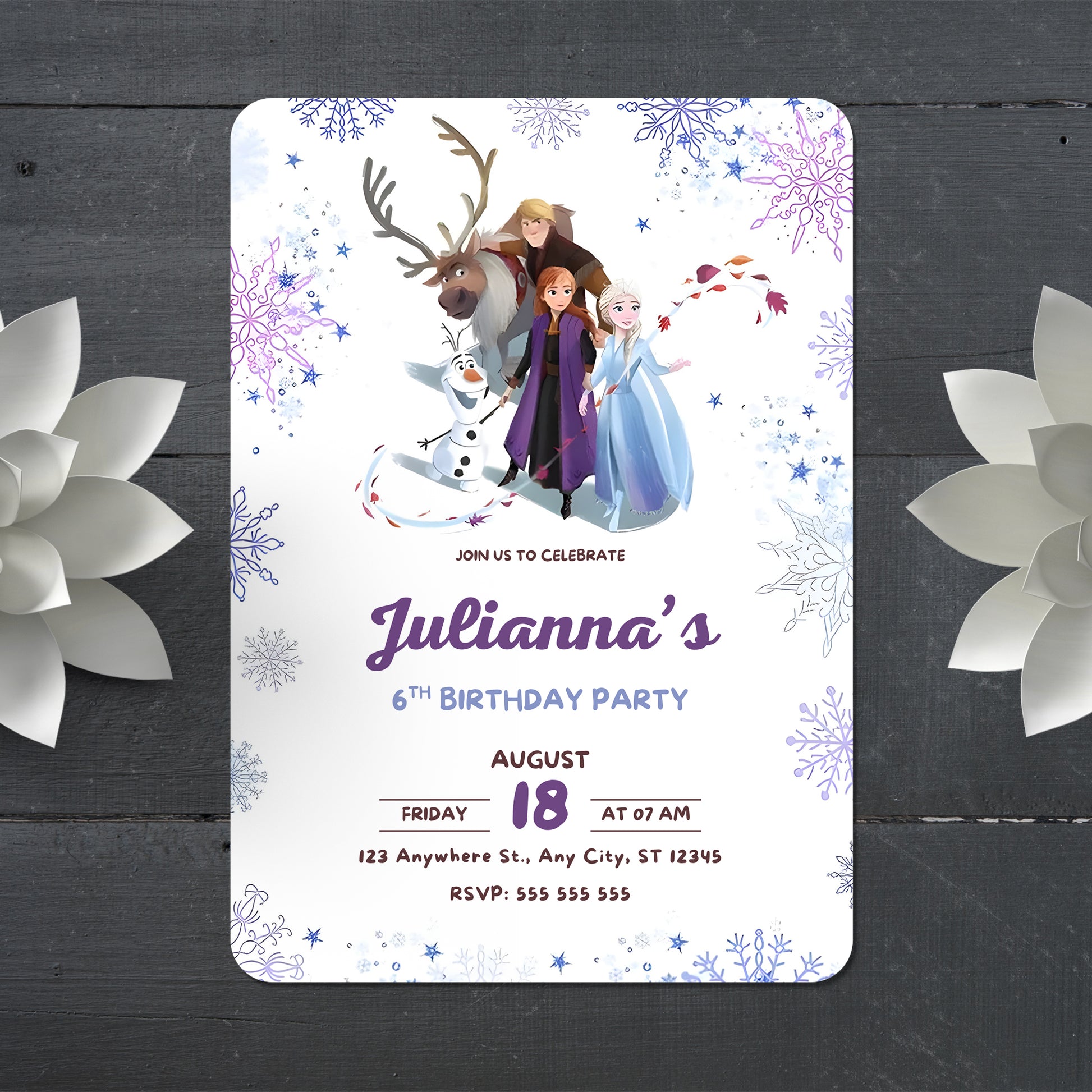 Editable Frozen Birthday Invitation - CreativeRino