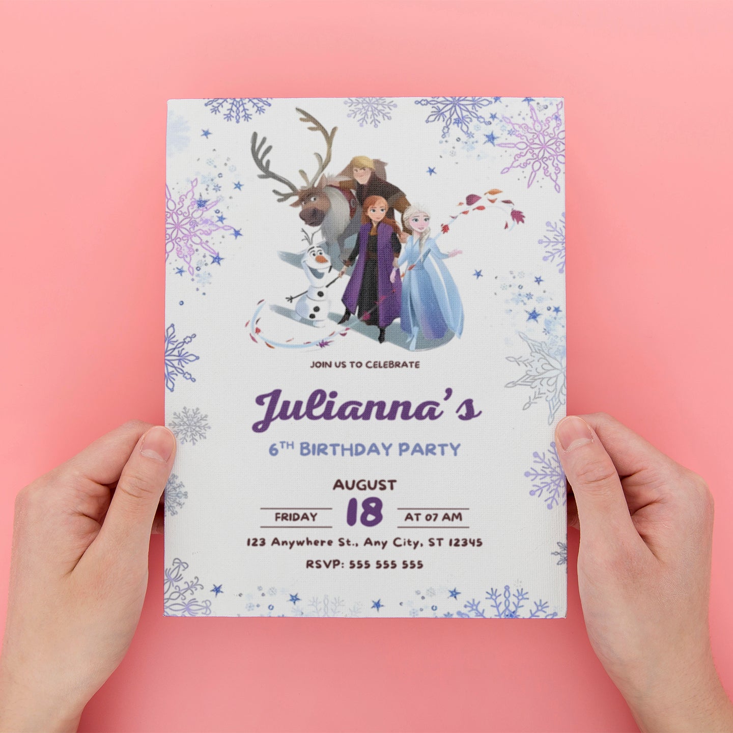 Editable Frozen Birthday Invitation - CreativeRino