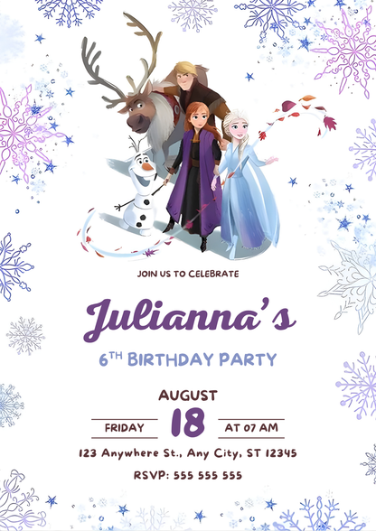 Editable Frozen Birthday Invitation - CreativeRino