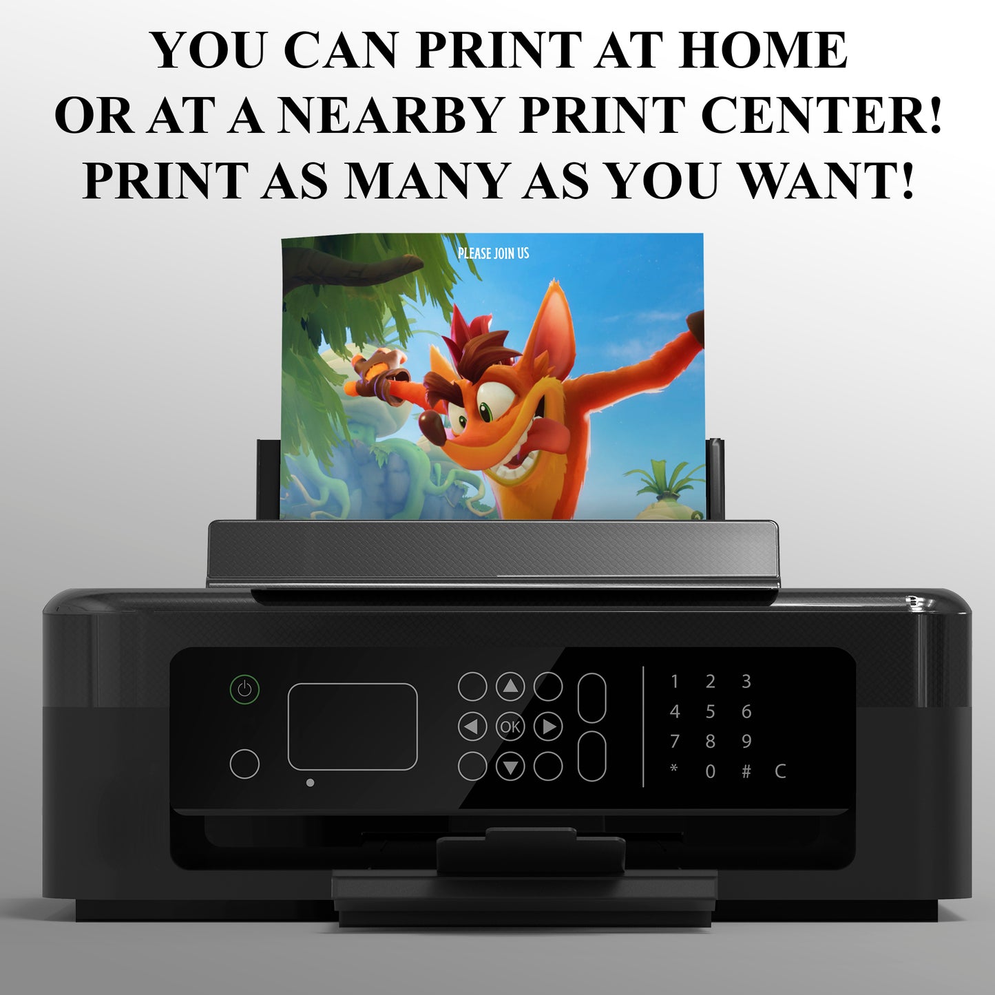 Crash Bandicoot Birthday Invitation - CreativeRino