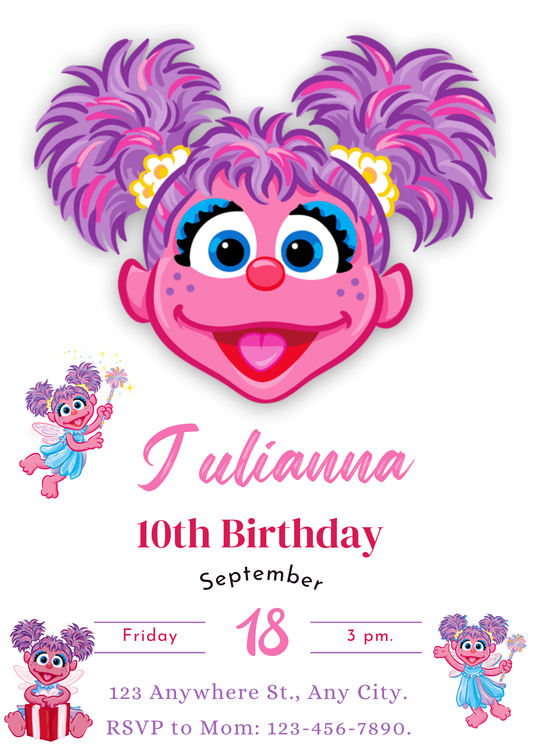 Abby Cadabby Birthday Invitation - CreativeRino
