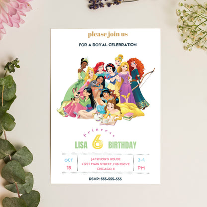 Princess Birthday Invitation Template - CreativeRino