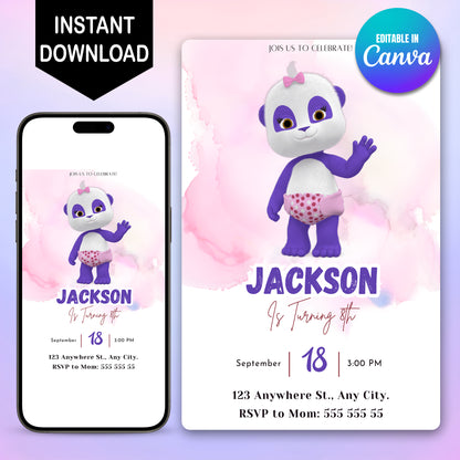 Word Party Birthday Canva Template - CreativeRino