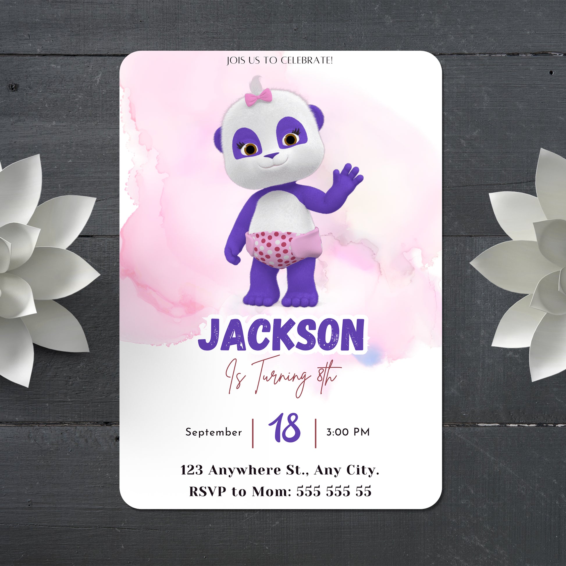 Word Party Birthday Canva Template - CreativeRino