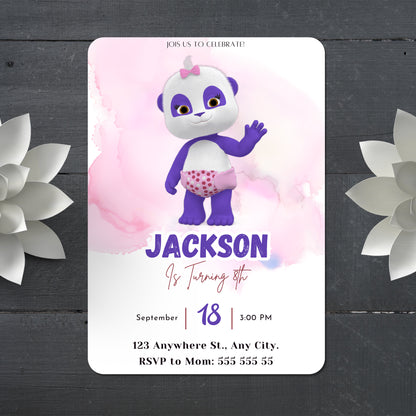 Word Party Birthday Canva Template - CreativeRino