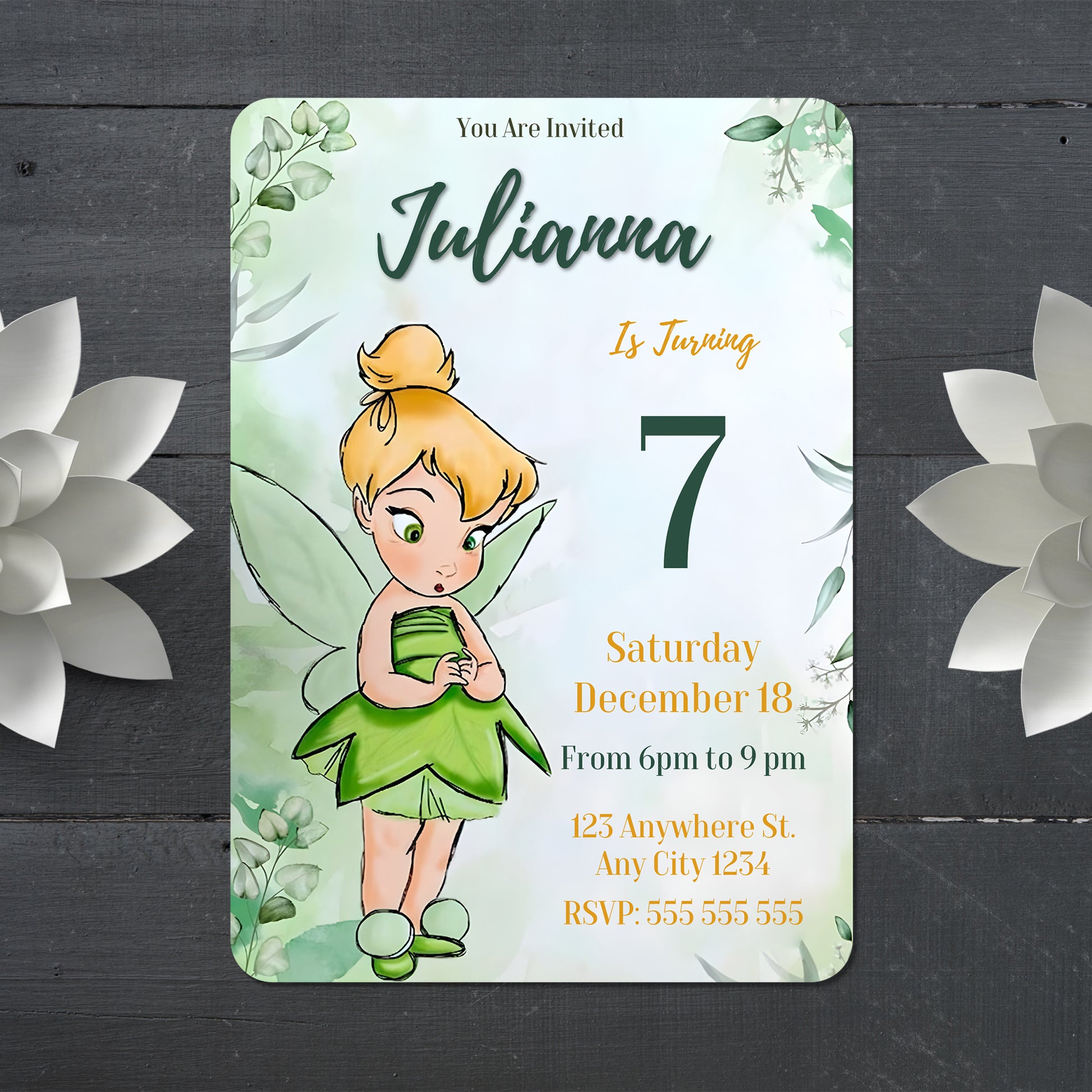 Tinker Bell Birthday Invitation - CreativeRino
