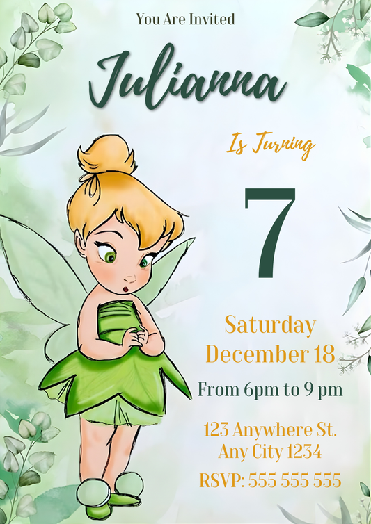 Tinker Bell Birthday Invitation - CreativeRino