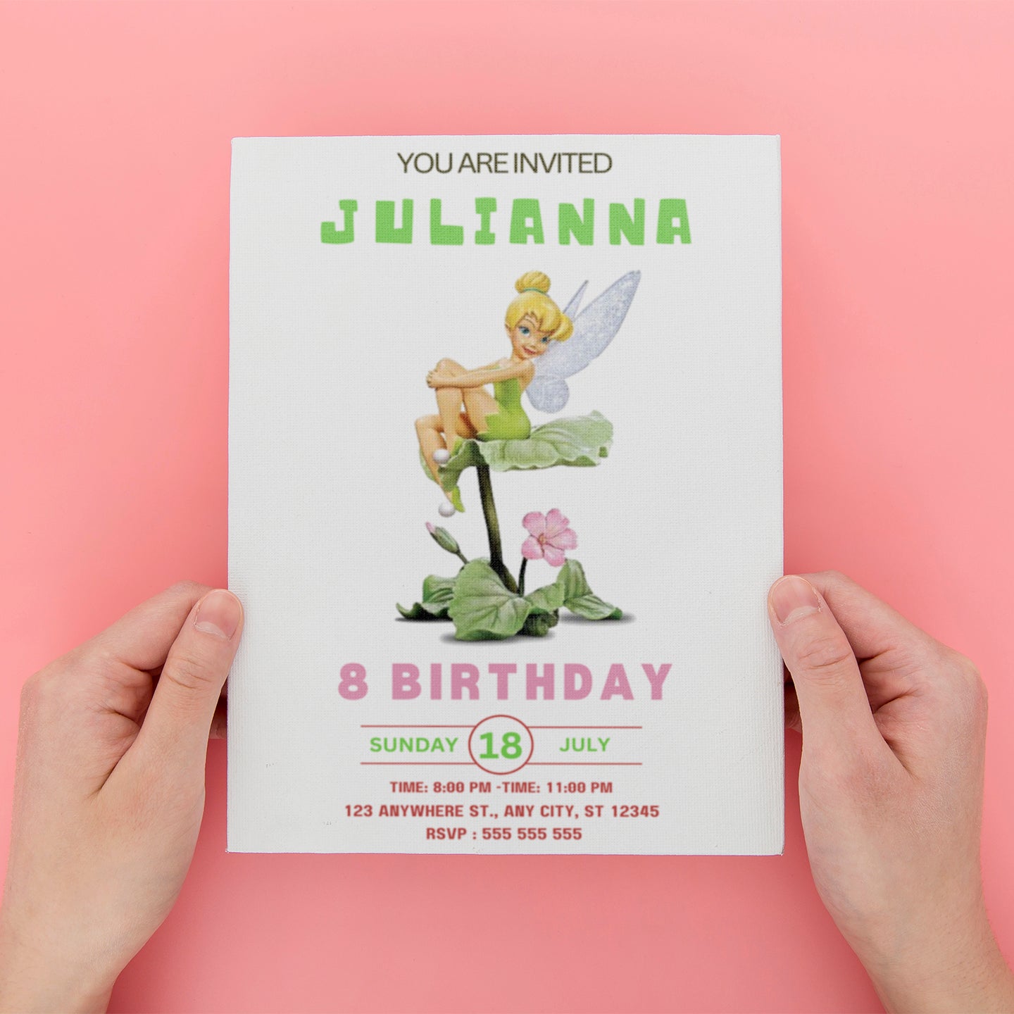 Editable Tinker Bell Birthday Invitation - CreativeRino