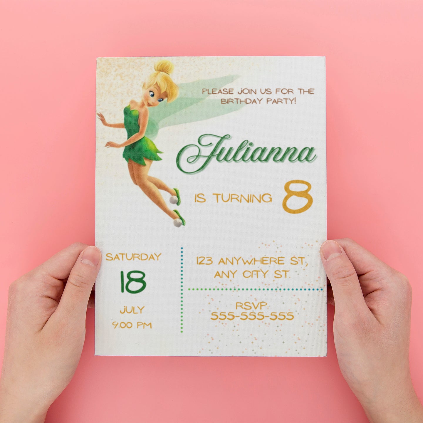 Printable fairy Tinkerbell fairy Birthday Invitation - CreativeRino