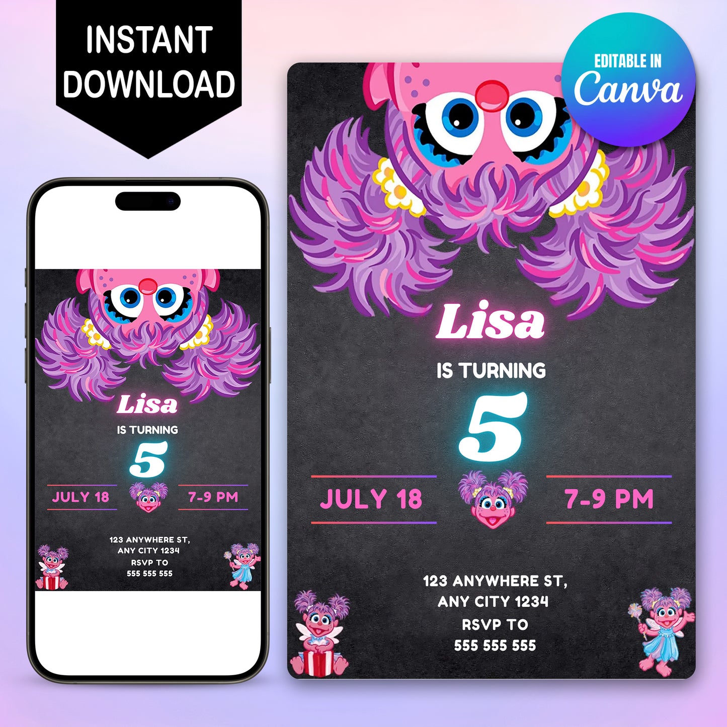 Printable Abby Cadabby Birthday Invitation - CreativeRino