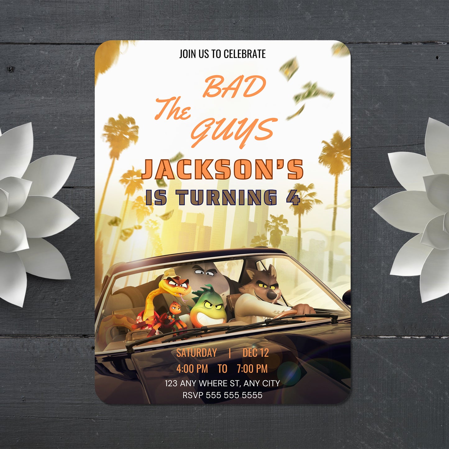 The Bad Guys Birthday Invitation Template