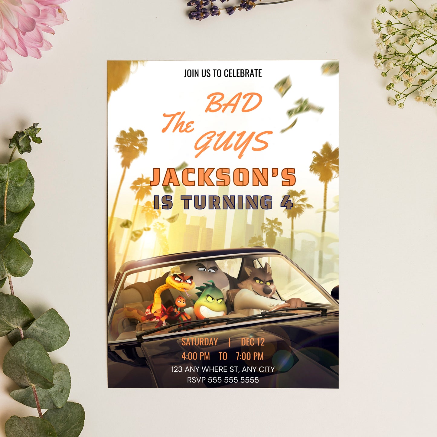 The Bad Guys Birthday Invitation Template