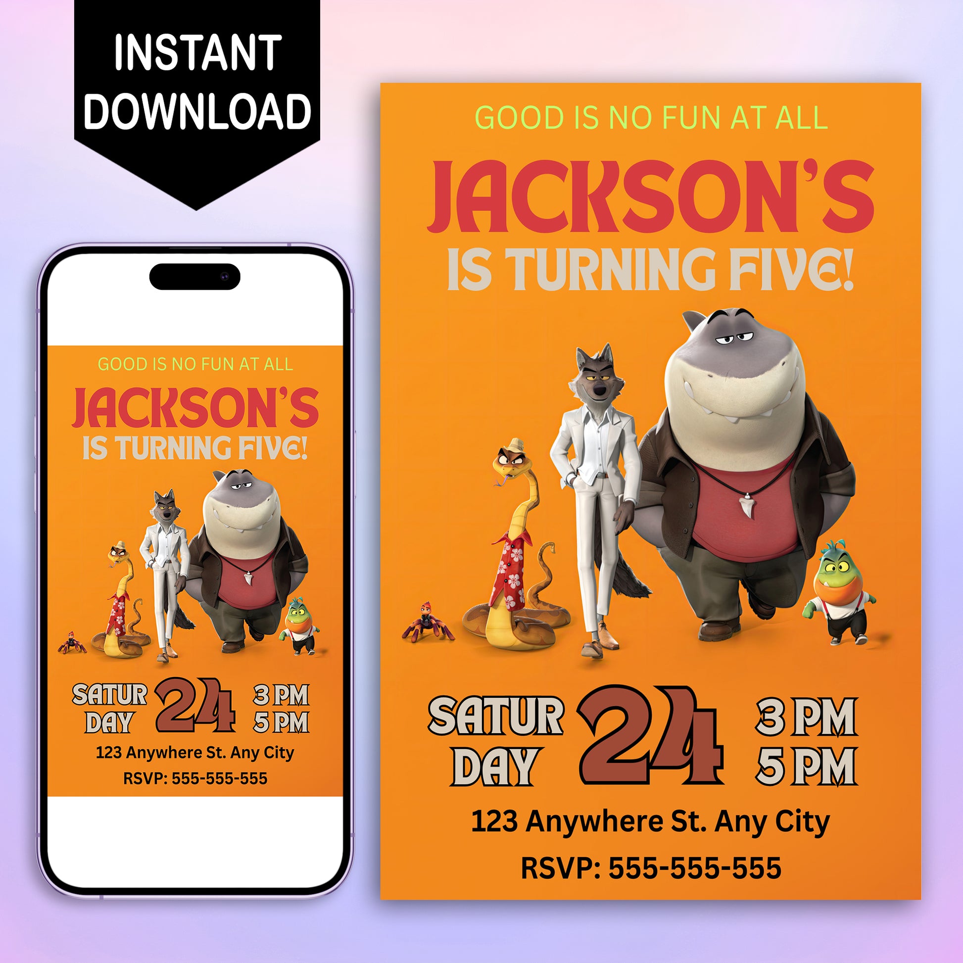 The Bad Guys Birthday Invitation Template - CreativeRino