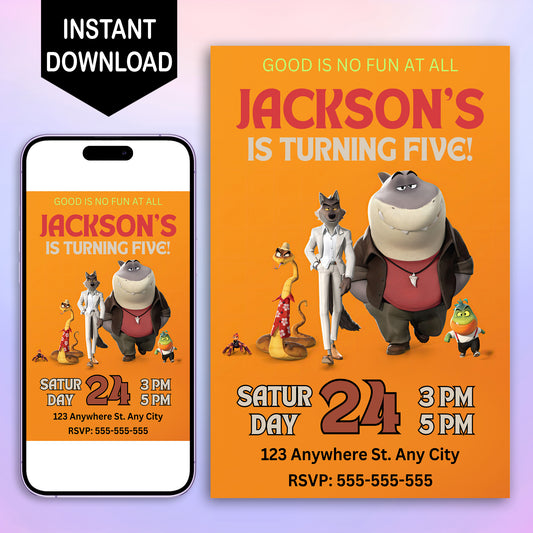 The Bad Guys Birthday Invitation Template - CreativeRino