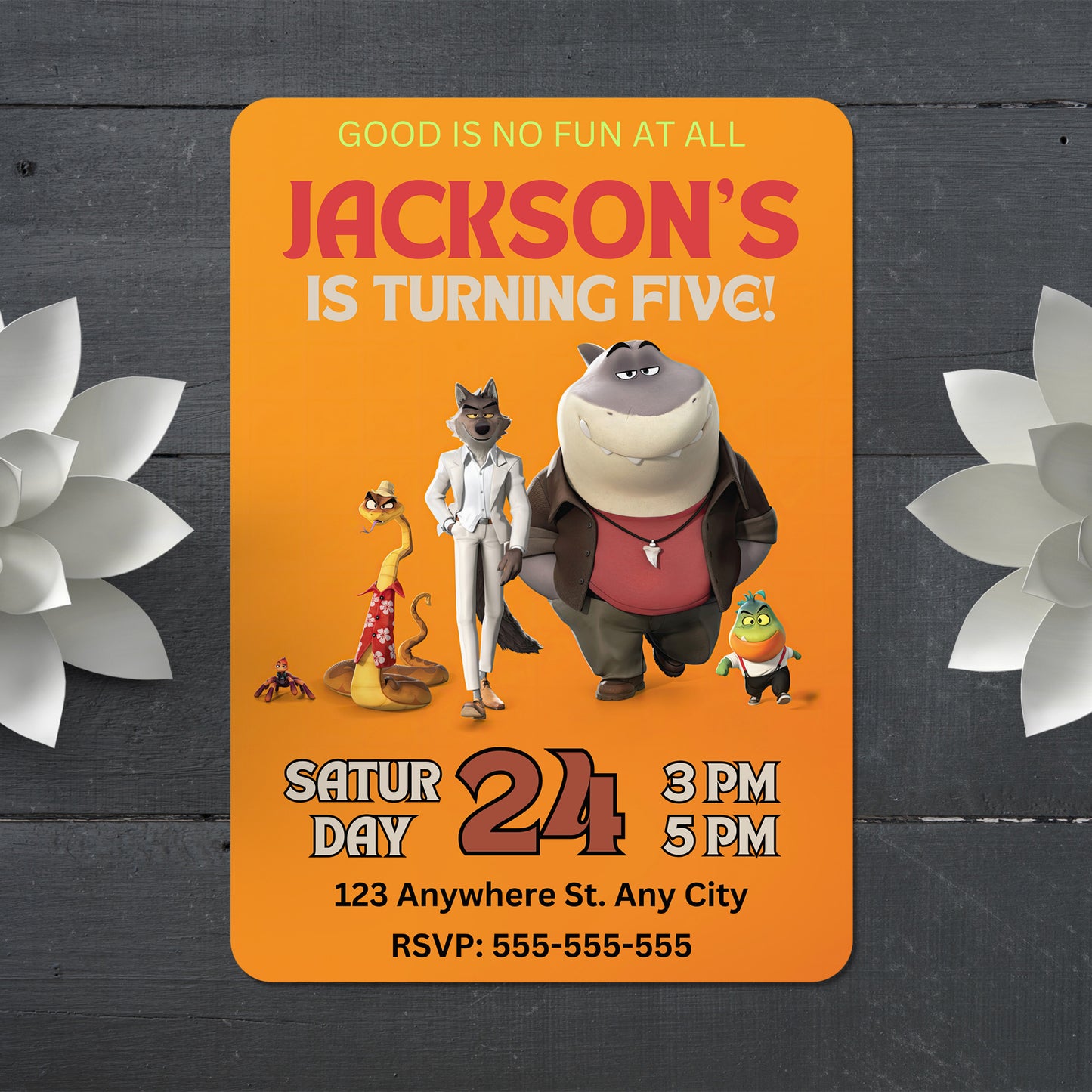 The Bad Guys Birthday Invitation Template - CreativeRino