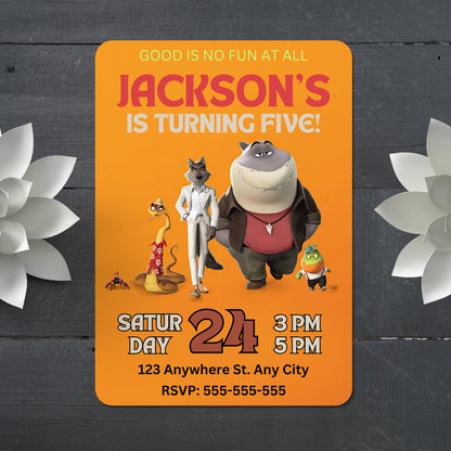 The Bad Guys Birthday Invitation Template - CreativeRino