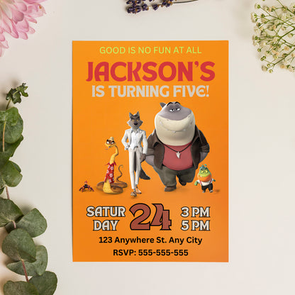 The Bad Guys Birthday Invitation Template - CreativeRino