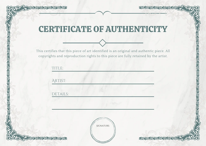Certificate of Authenticity Template | Authenticity Certificate - CreativeRino