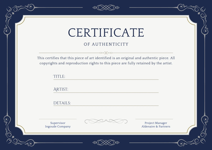 Certificate of Authenticity Template | Authenticity Certificate - CreativeRino
