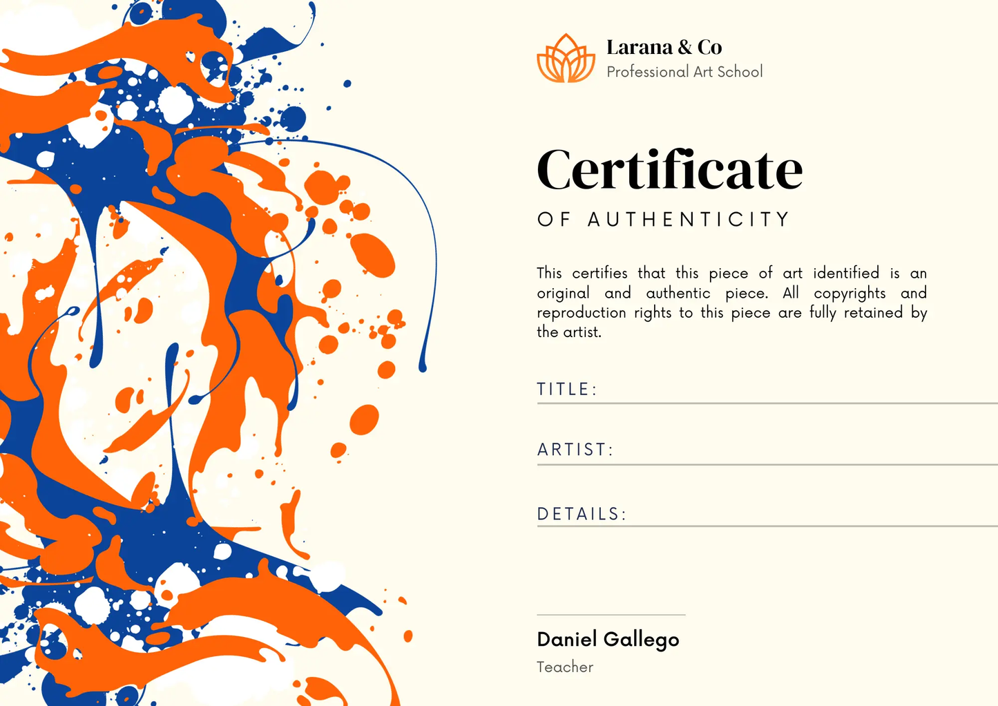 Certificate of Authenticity Template | Authenticity Certificate - CreativeRino