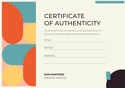 Certificate of Authenticity Template | Authenticity Certificate - CreativeRino