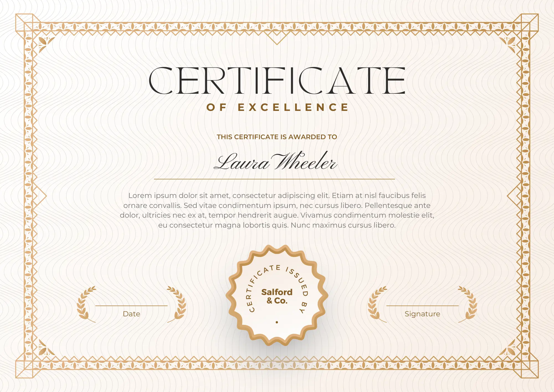 Certificate of Excellence Template | Excellence Certificate - CreativeRino