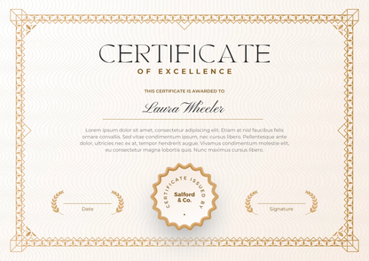 Certificate of Excellence Template | Excellence Certificate - CreativeRino
