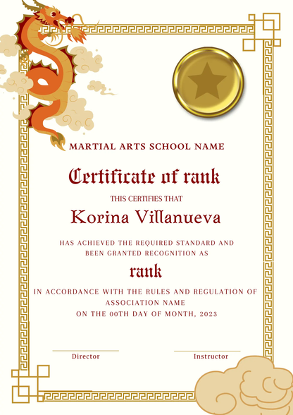 Certificate of Rank Template | Rank Certificate - CreativeRino