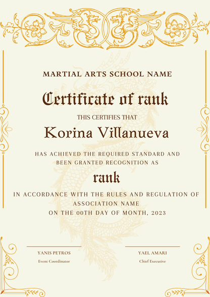 Certificate of Rank Template | Rank Certificate - CreativeRino