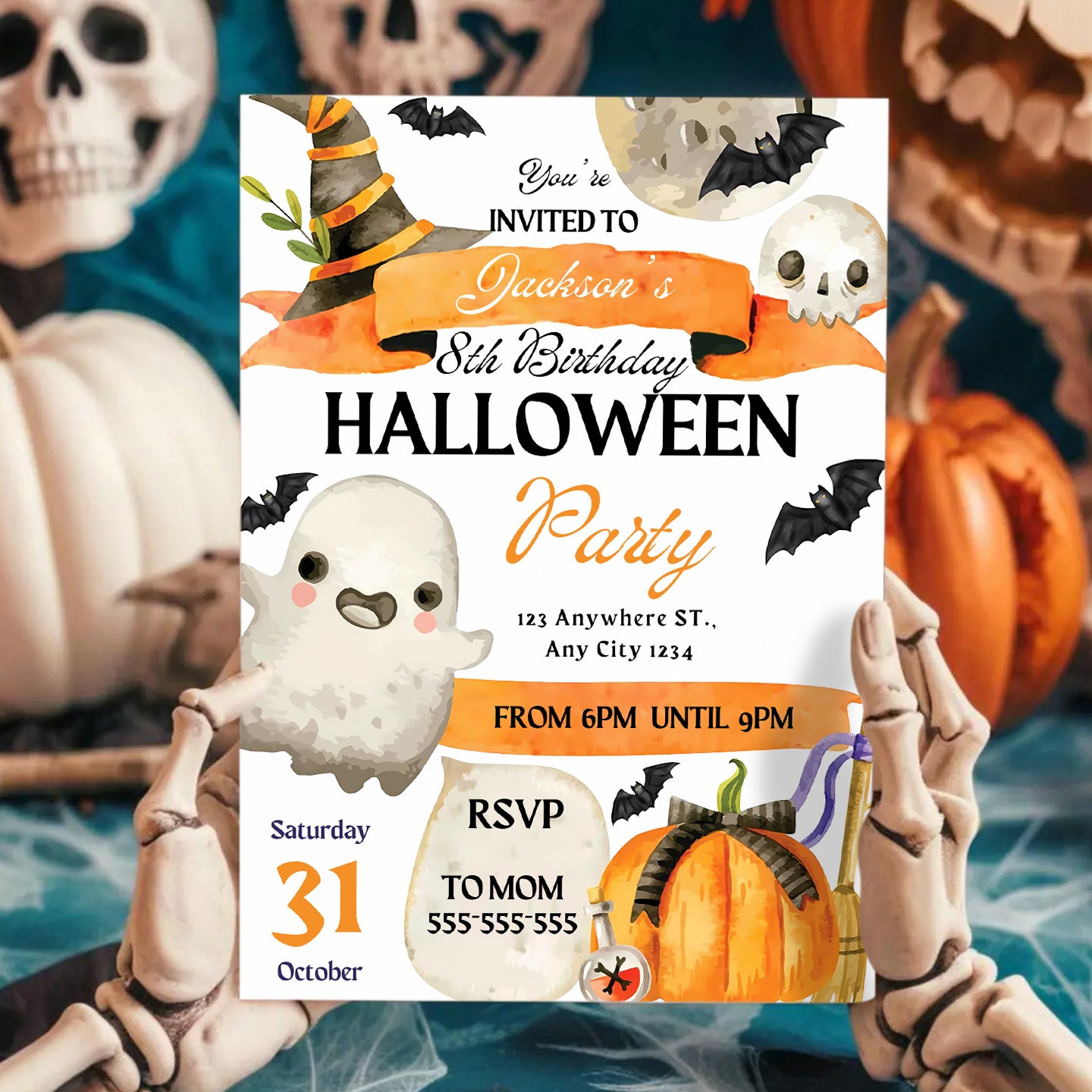 Halloween Birthday Party Invitation - CreativeRino